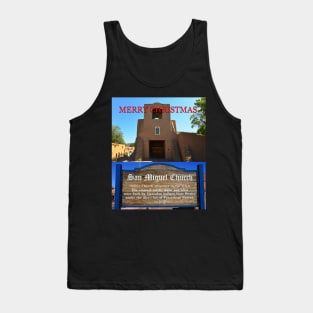 Christmas card of the San Miguel Church oldest in America Tank Top